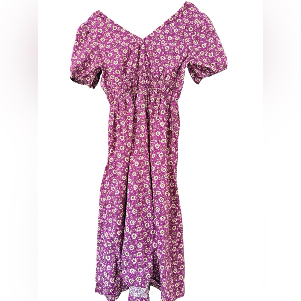 J.Crew Factory Smocked Waist Poplin Floral Midi Dress - Picture 3 of 4